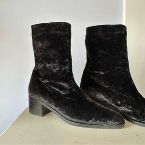 Cole Haan Black Velvet Sock Booties